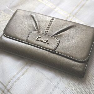 REHAB Coach Ashley Patent Leather Tri-Fold Envelope Wallet